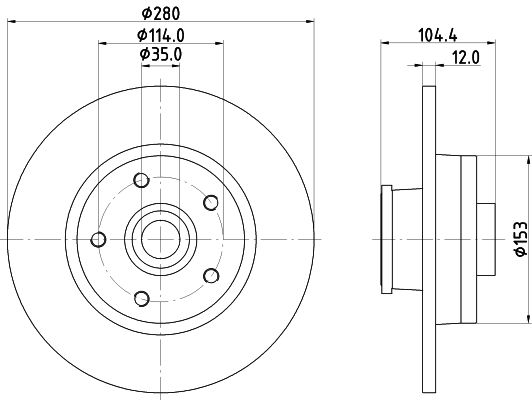 Bremsscheibe Hinterachse Hella Pagid 8DD 355 125-281 von Hella Pagid