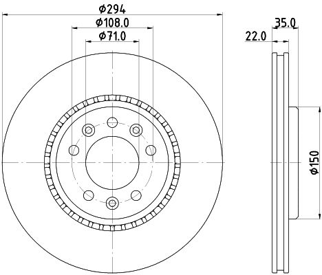 Bremsscheibe Hinterachse Hella Pagid 8DD 355 125-401 von Hella Pagid