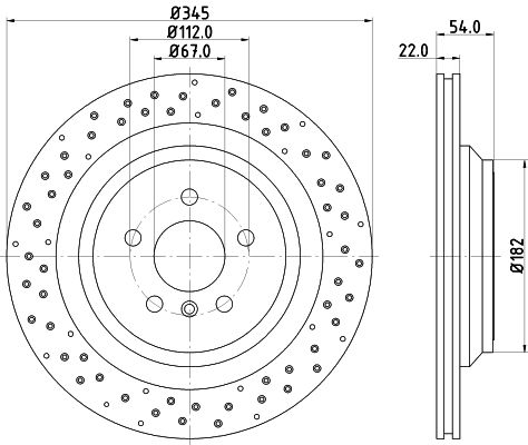 Bremsscheibe Hinterachse Hella Pagid 8DD 355 126-281 von Hella Pagid