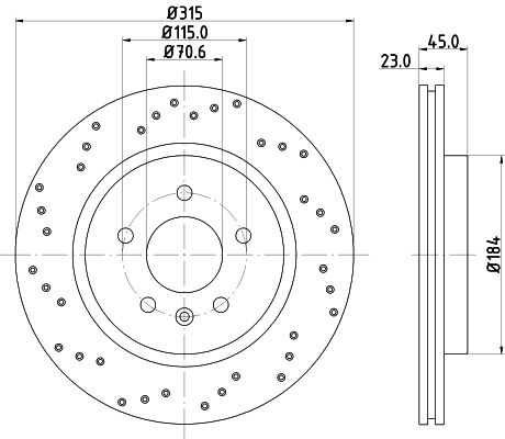 Bremsscheibe Hinterachse Hella Pagid 8DD 355 126-391 von Hella Pagid