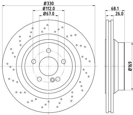 Bremsscheibe Hinterachse Hella Pagid 8DD 355 126-401 von Hella Pagid