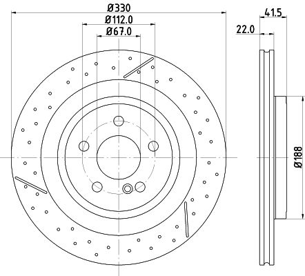 Bremsscheibe Hinterachse Hella Pagid 8DD 355 126-441 von Hella Pagid