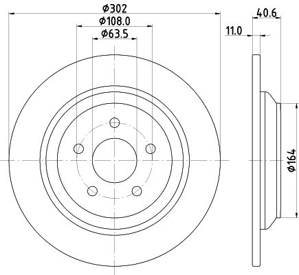 Bremsscheibe Hinterachse Hella Pagid 8DD 355 126-571 von Hella Pagid