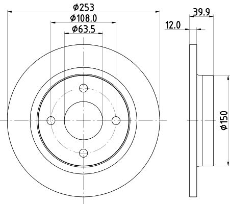 Bremsscheibe Hinterachse Hella Pagid 8DD 355 126-611 von Hella Pagid