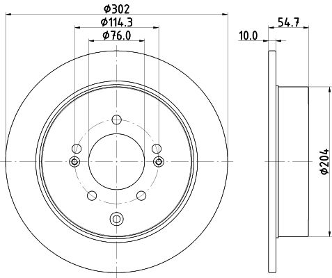 Bremsscheibe Hinterachse Hella Pagid 8DD 355 126-911 von Hella Pagid