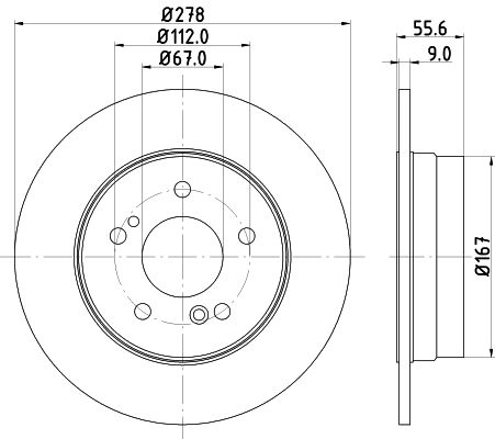 Bremsscheibe Hinterachse Hella Pagid 8DD 355 127-011 von Hella Pagid