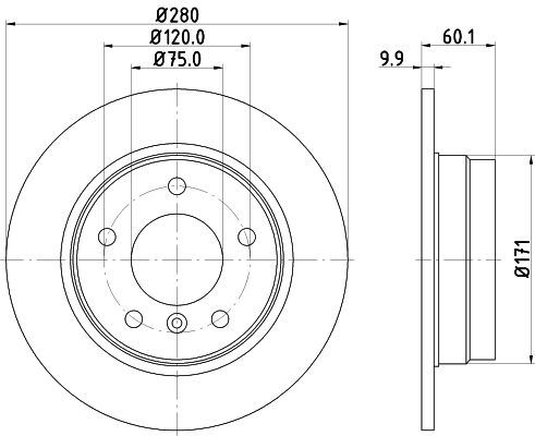 Bremsscheibe Hinterachse Hella Pagid 8DD 355 127-051 von Hella Pagid