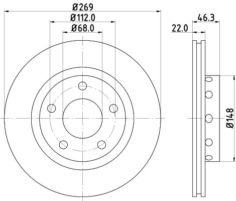 Bremsscheibe Hinterachse Hella Pagid 8DD 355 127-431 von Hella Pagid