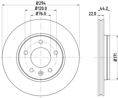 Bremsscheibe Hinterachse Hella Pagid 8DD 355 128-031 von Hella Pagid