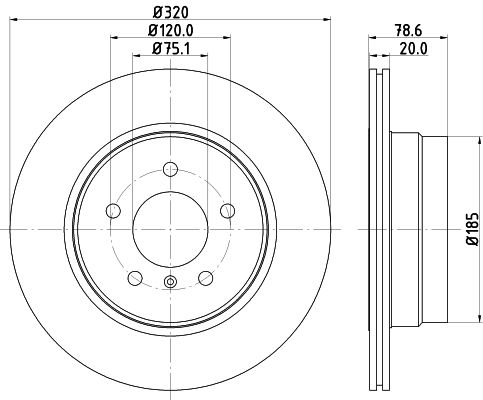 Bremsscheibe Hinterachse Hella Pagid 8DD 355 128-761 von Hella Pagid