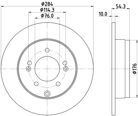 Bremsscheibe Hinterachse Hella Pagid 8DD 355 128-841 von Hella Pagid