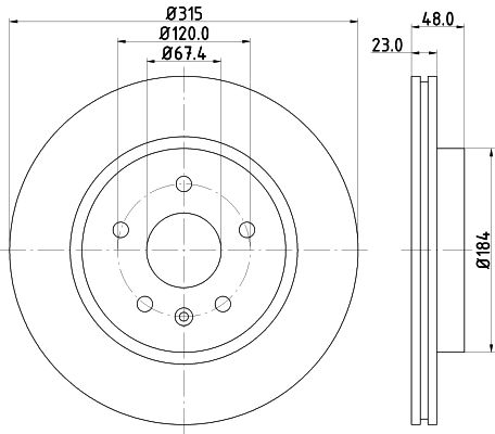 Bremsscheibe Hinterachse Hella Pagid 8DD 355 129-101 von Hella Pagid