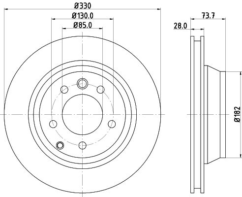 Bremsscheibe Hinterachse Hella Pagid 8DD 355 129-761 von Hella Pagid