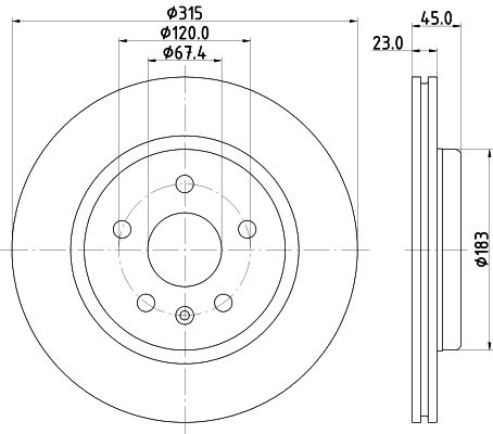 Bremsscheibe Hinterachse Hella Pagid 8DD 355 132-751 von Hella Pagid