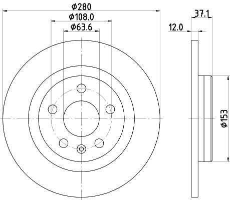 Bremsscheibe Hinterachse Hella Pagid 8DD 355 133-411 von Hella Pagid