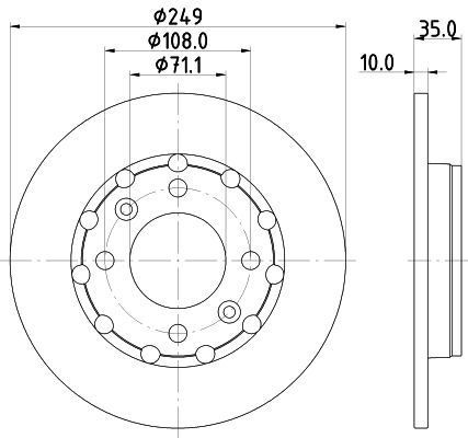 Bremsscheibe Hinterachse Hella Pagid 8DD 355 133-571 von Hella Pagid