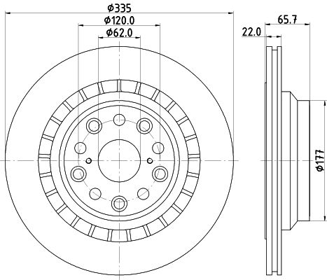 Bremsscheibe Hinterachse rechts Hella Pagid 8DD 355 116-941 von Hella Pagid