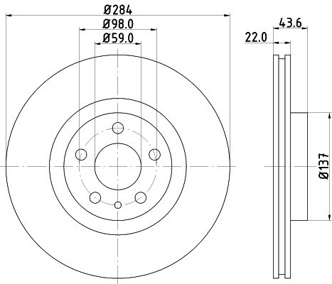 Bremsscheibe Vorderachse Hella Pagid 8DD 355 101-951 von Hella Pagid