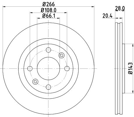 Bremsscheibe Vorderachse Hella Pagid 8DD 355 102-051 von Hella Pagid