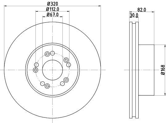 Bremsscheibe Vorderachse Hella Pagid 8DD 355 102-691 von Hella Pagid