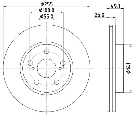 Bremsscheibe Vorderachse Hella Pagid 8DD 355 104-891 von Hella Pagid