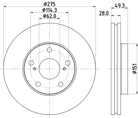 Bremsscheibe Vorderachse Hella Pagid 8DD 355 104-931 von Hella Pagid