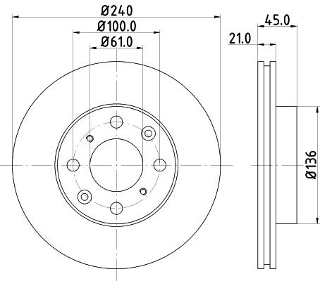 Bremsscheibe Vorderachse Hella Pagid 8DD 355 104-941 von Hella Pagid