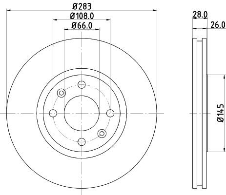 Bremsscheibe Vorderachse Hella Pagid 8DD 355 105-051 von Hella Pagid