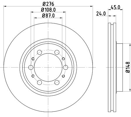 Bremsscheibe Vorderachse Hella Pagid 8DD 355 105-131 von Hella Pagid