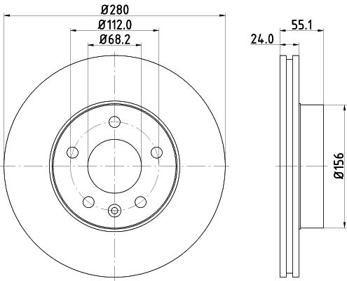 Bremsscheibe Vorderachse Hella Pagid 8DD 355 105-591 von Hella Pagid