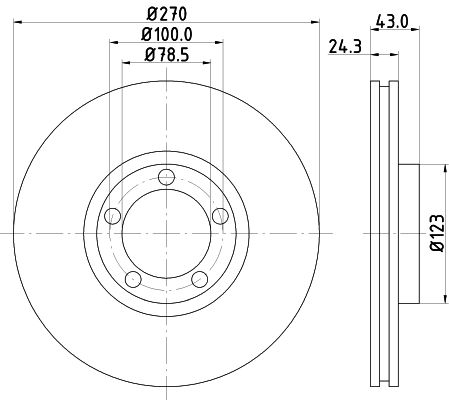 Bremsscheibe Vorderachse Hella Pagid 8DD 355 105-641 von Hella Pagid