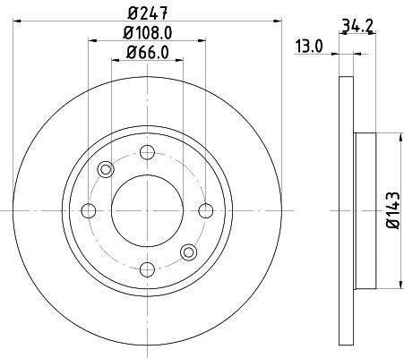 Bremsscheibe Vorderachse Hella Pagid 8DD 355 106-191 von Hella Pagid