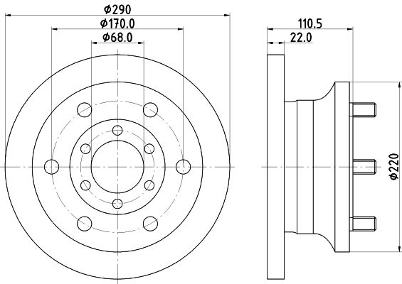 Bremsscheibe Vorderachse Hella Pagid 8DD 355 106-361 von Hella Pagid