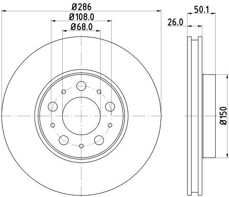 Bremsscheibe Vorderachse Hella Pagid 8DD 355 107-051 von Hella Pagid