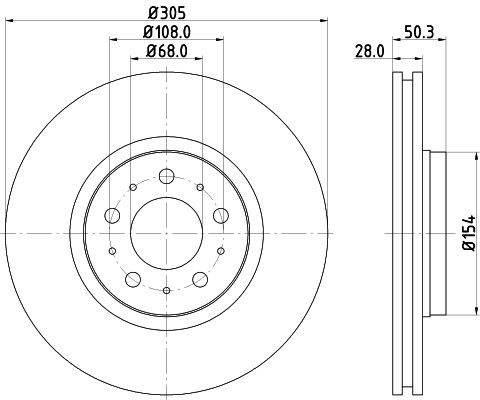 Bremsscheibe Vorderachse Hella Pagid 8DD 355 107-071 von Hella Pagid