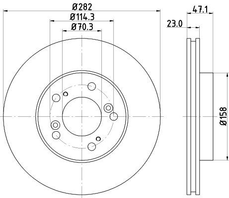 Bremsscheibe Vorderachse Hella Pagid 8DD 355 107-131 von Hella Pagid