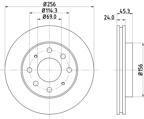 Bremsscheibe Vorderachse Hella Pagid 8DD 355 107-321 von Hella Pagid