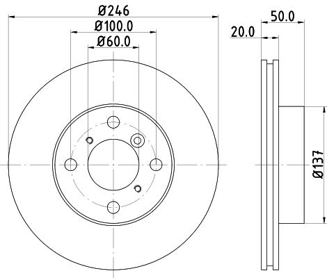 Bremsscheibe Vorderachse Hella Pagid 8DD 355 107-391 von Hella Pagid