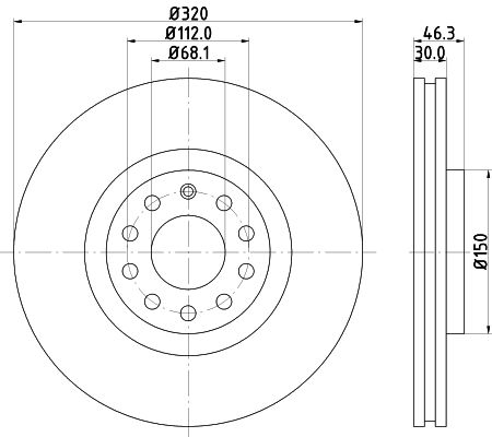 Bremsscheibe Vorderachse Hella Pagid 8DD 355 107-631 von Hella Pagid