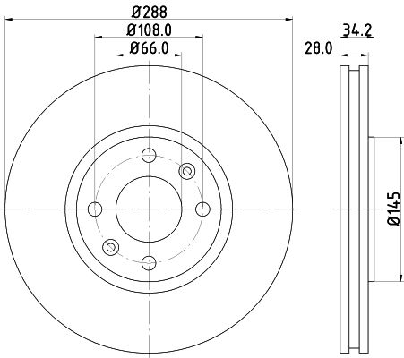 Bremsscheibe Vorderachse Hella Pagid 8DD 355 107-841 von Hella Pagid