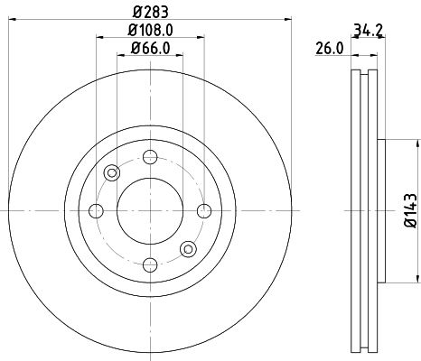 Bremsscheibe Vorderachse Hella Pagid 8DD 355 108-371 von Hella Pagid