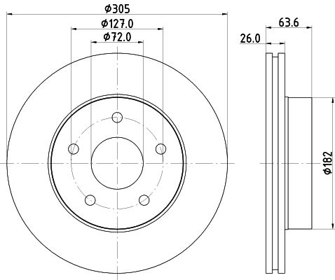 Bremsscheibe Vorderachse Hella Pagid 8DD 355 108-601 von Hella Pagid