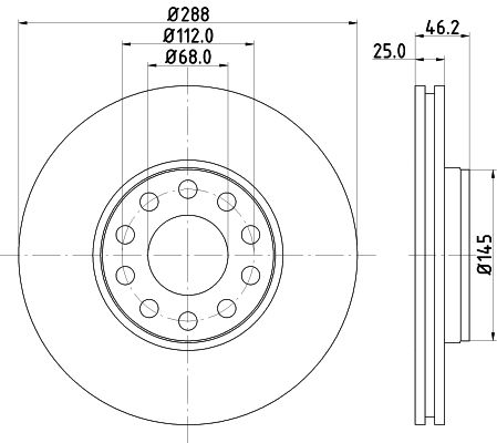 Bremsscheibe Vorderachse Hella Pagid 8DD 355 109-621 von Hella Pagid