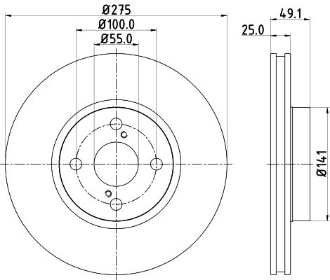 Bremsscheibe Vorderachse Hella Pagid 8DD 355 110-451 von Hella Pagid