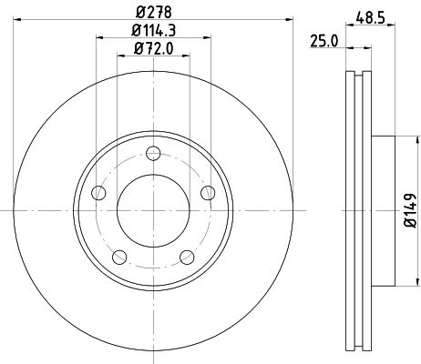 Bremsscheibe Vorderachse Hella Pagid 8DD 355 110-881 von Hella Pagid