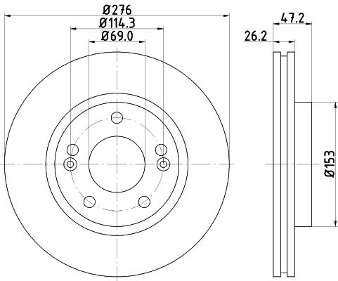 Bremsscheibe Vorderachse Hella Pagid 8DD 355 110-951 von Hella Pagid