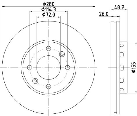 Bremsscheibe Vorderachse Hella Pagid 8DD 355 111-021 von Hella Pagid