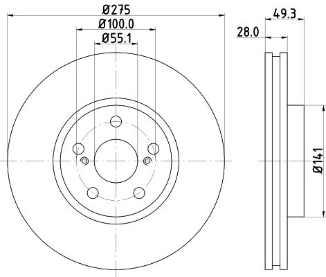 Bremsscheibe Vorderachse Hella Pagid 8DD 355 112-331 von Hella Pagid