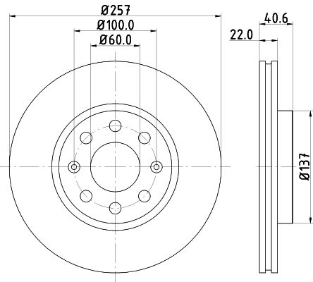 Bremsscheibe Vorderachse Hella Pagid 8DD 355 112-581 von Hella Pagid