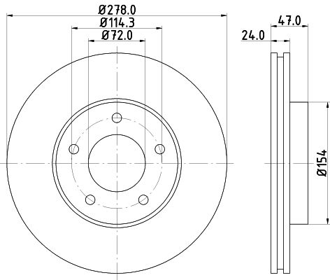 Bremsscheibe Vorderachse Hella Pagid 8DD 355 112-731 von Hella Pagid